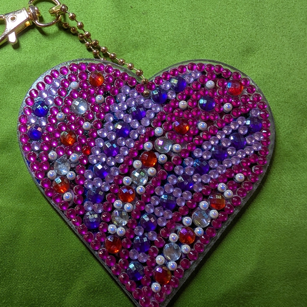 5 For $10 Colorful Double Sided Heart Keychain